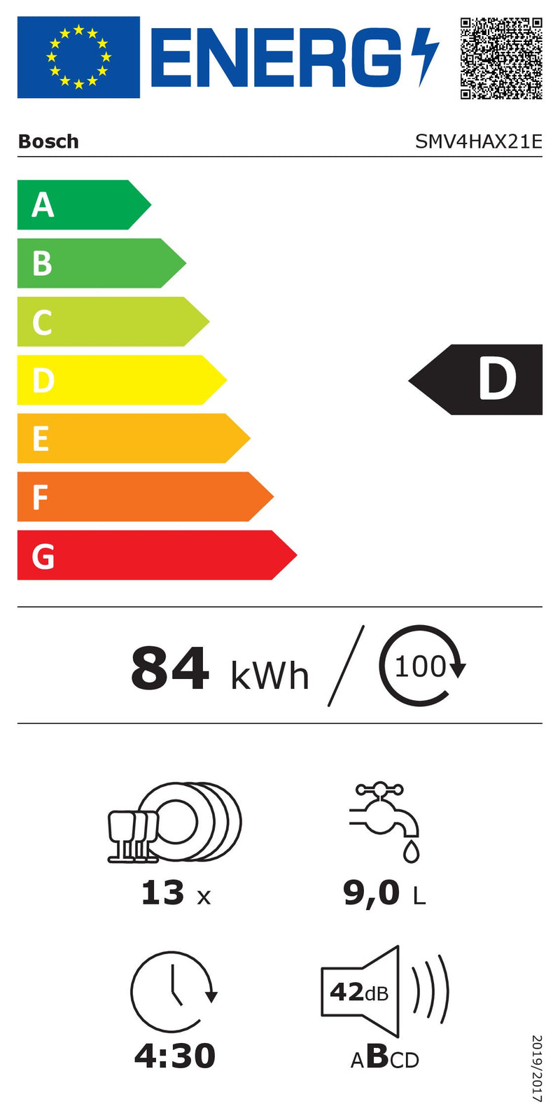 Bosch SMV4HAX21E - Serie 4 - Volledig integreerbare vaatwasser - 60 cm