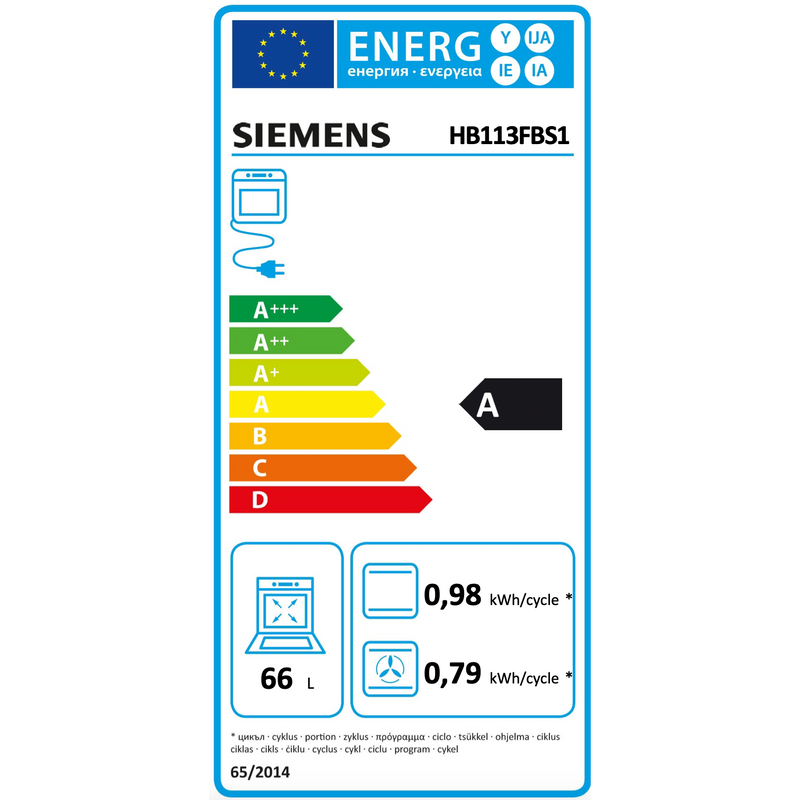 Siemens HB113FBS1 - iQ100 - Inbouwoven - 60 x 60 cm - Inox