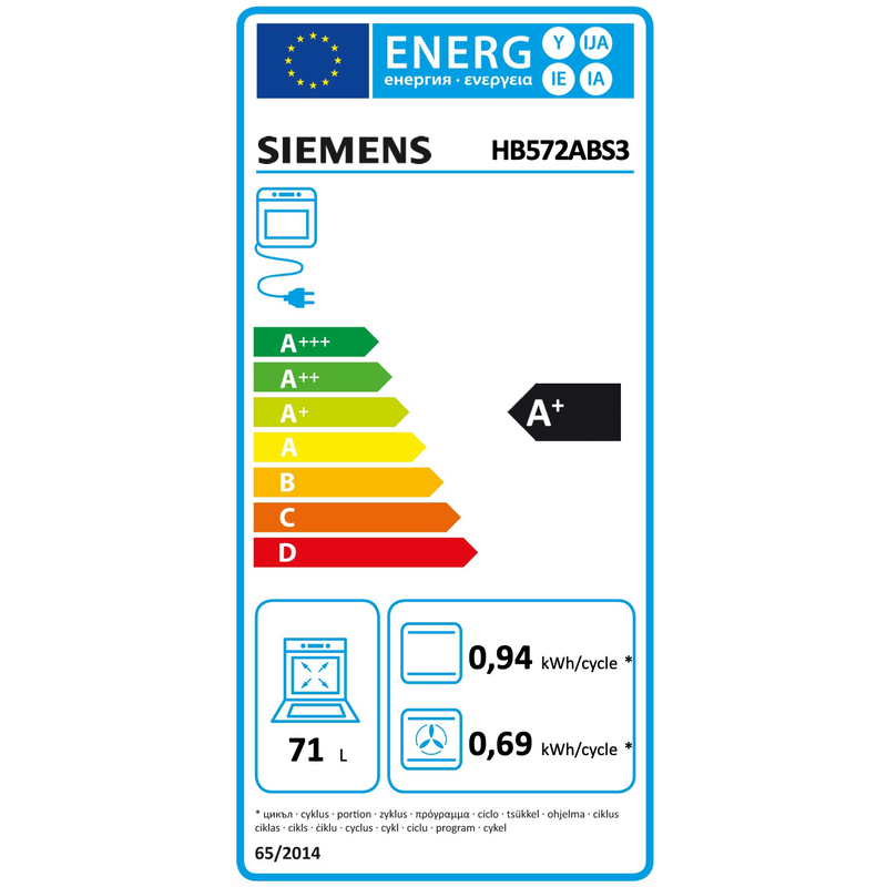 Siemens HB572ABS3 - iQ300 - Inbouwoven - 60 x 60 cm - Zwart