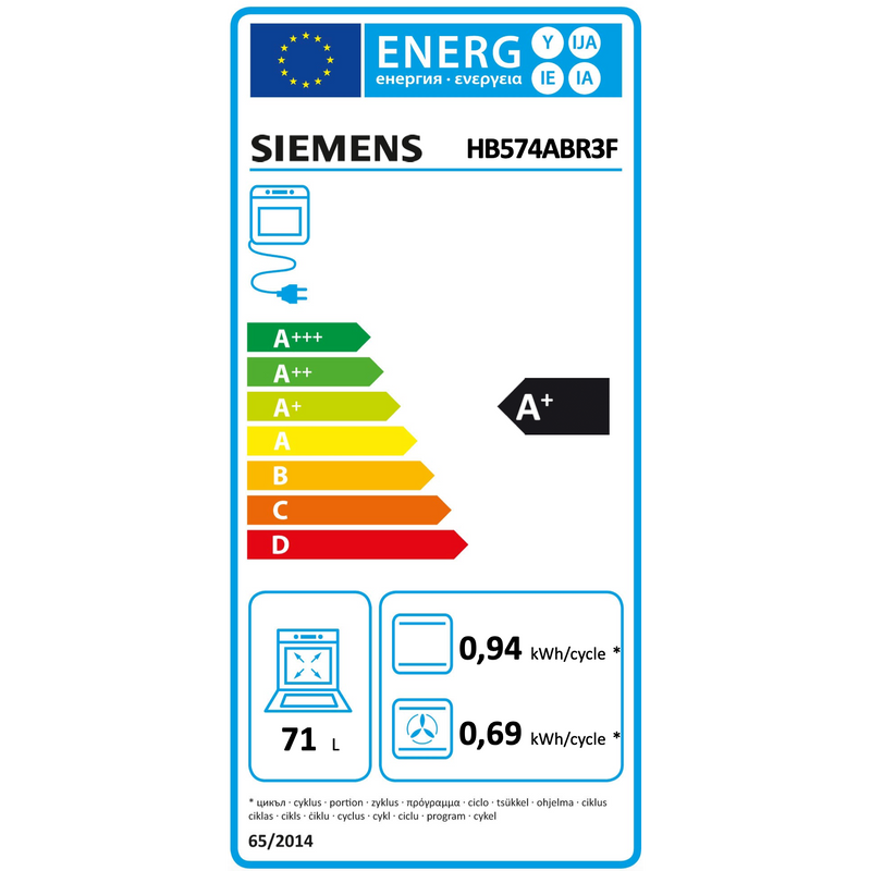 Siemens HB574ABR3F - iQ300 - Inbouwoven - 60 x 60 cm - Zwart