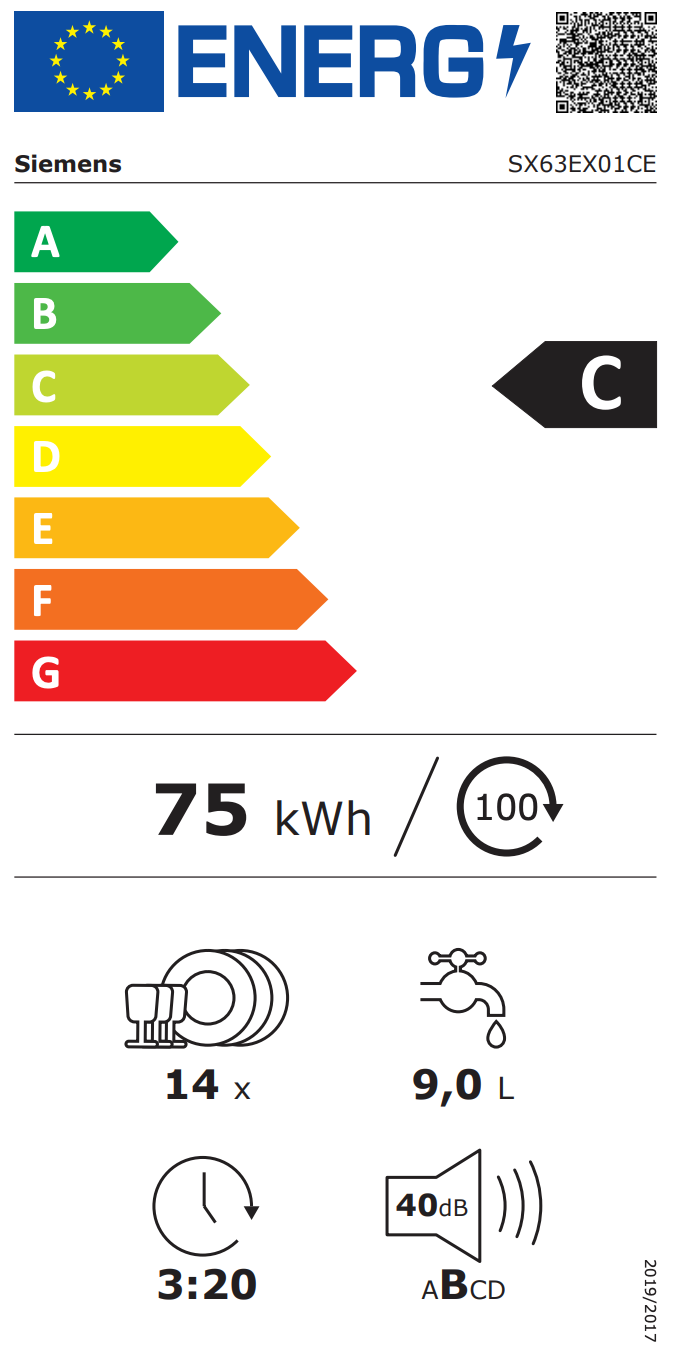 Siemens SX63EX01CE - iQ300 - Volledig integreerbare vaatwasser - 60 cm - XXL (extra hoog)