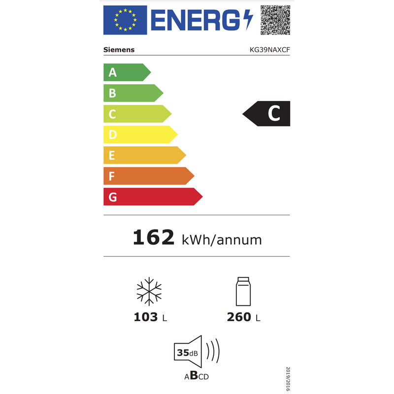 Siemens KG39NAXCF - IQ500 - Koel-vriescombinatie - Vrijstaand - Zwart