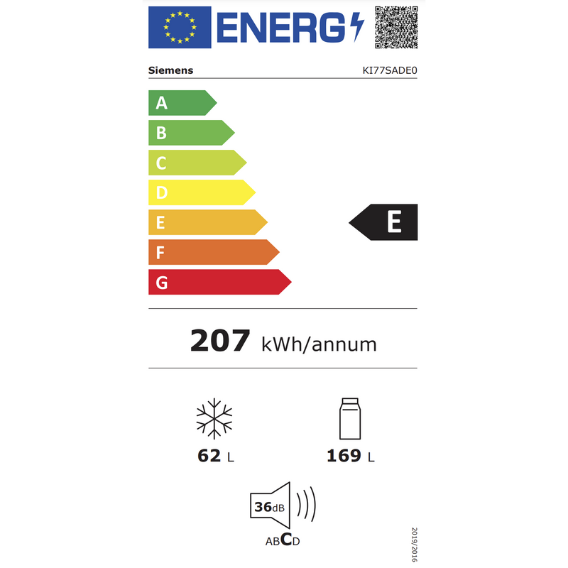 Siemens KI77SADE0 - IQ500 - Inbouw - Koel-vriescombinatie - 158 cm