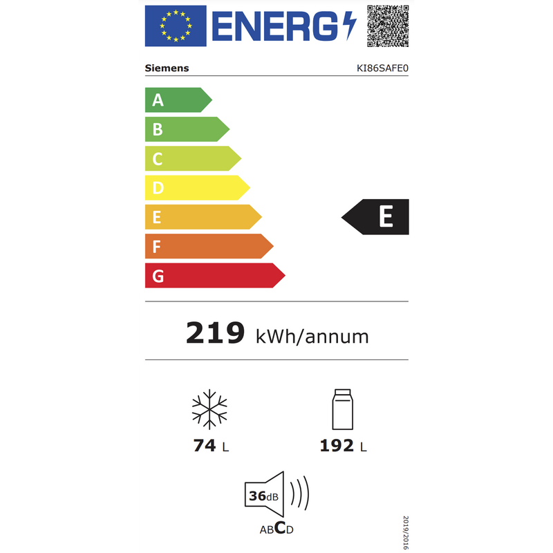 Siemens KI86SAFE0 - IQ500 - Inbouw - Koel-vriescombinatie - 178 cm