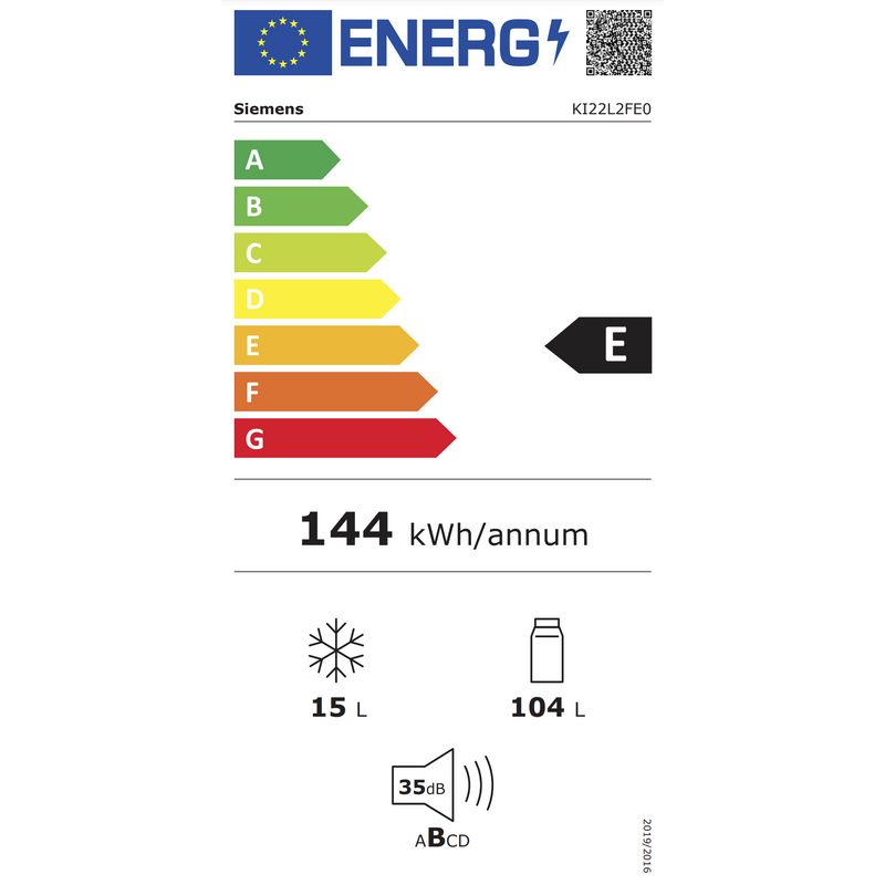 Siemens KI22L2FE0 - IQ300 - Inbouw - Koelkast - 88 cm