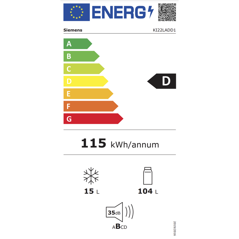 Siemens KI22LADD1 - IQ500 - Inbouw - Koelkast - 88 cm