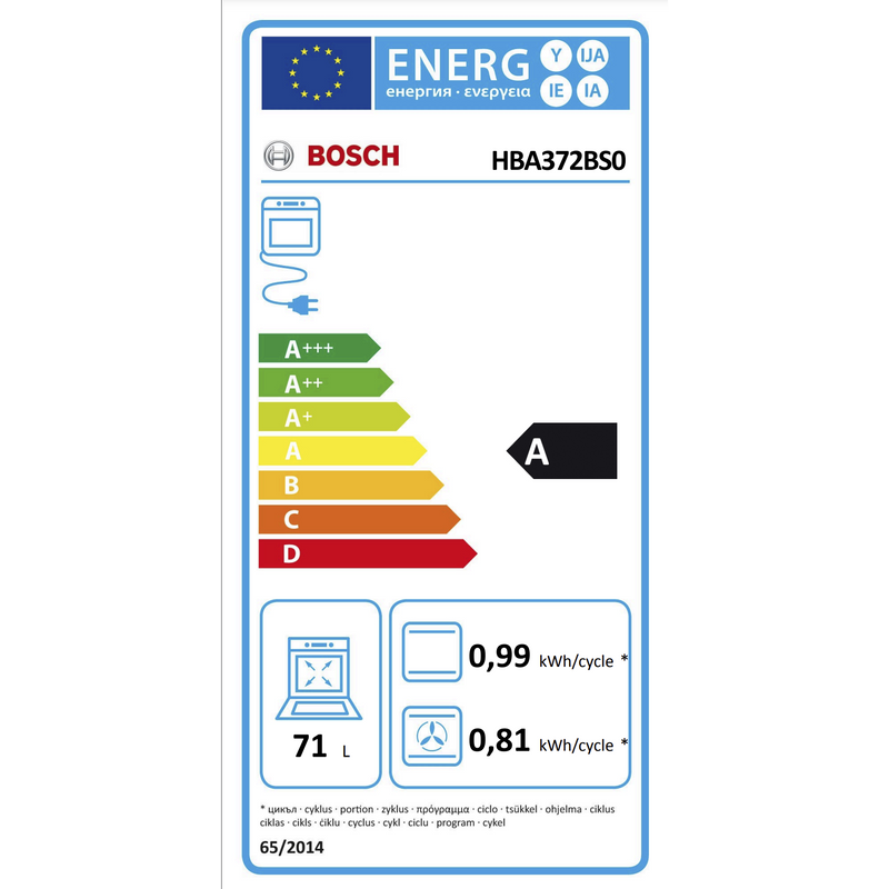 Bosch HBA372BS0 - Serie 4 - inbouwoven - 60x60 cm - Inox