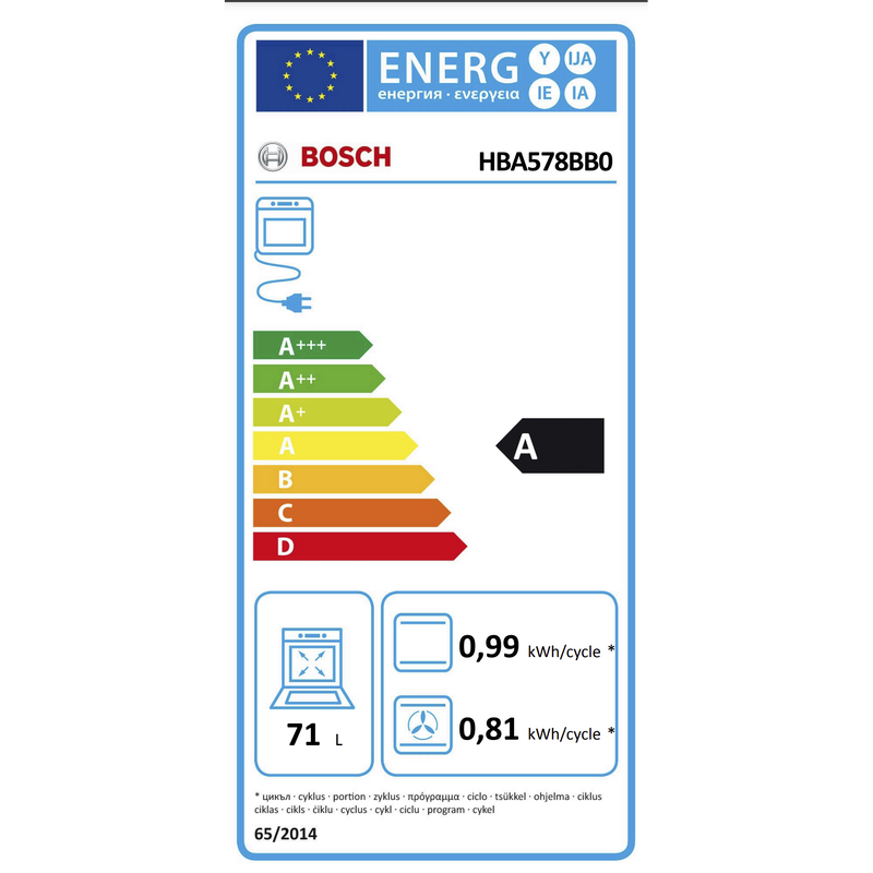 Bosch HBA578BB0 - Serie 6 - inbouwoven - 60x60 cm - Zwart