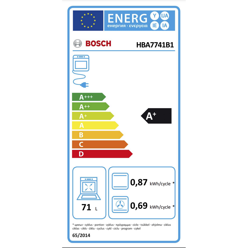 Bosch HBA7741B1 - Serie 8 - inbouwoven - 60x60 cm - Zwart