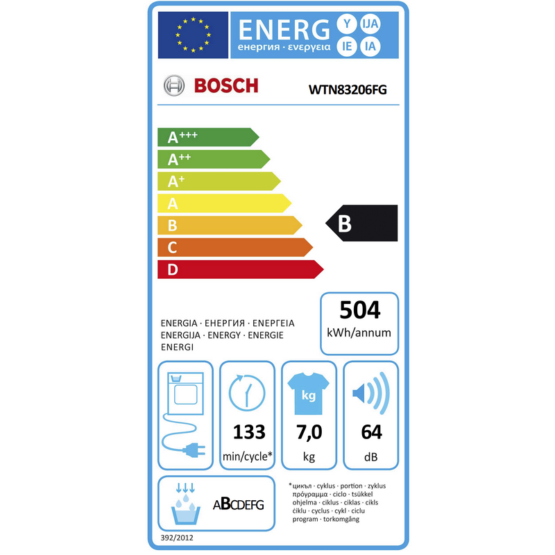 BOSCH WTN83206FG - Condensatiedroger - Serie 4 - 7 Kg