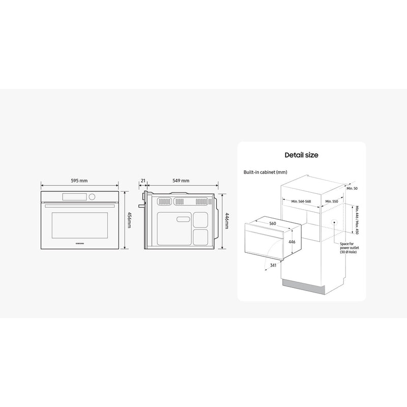 Samsung NQ5B4513GBK - Serie 4 - Solo Inbouw Magnetron - 50L - 45cm - Zwart