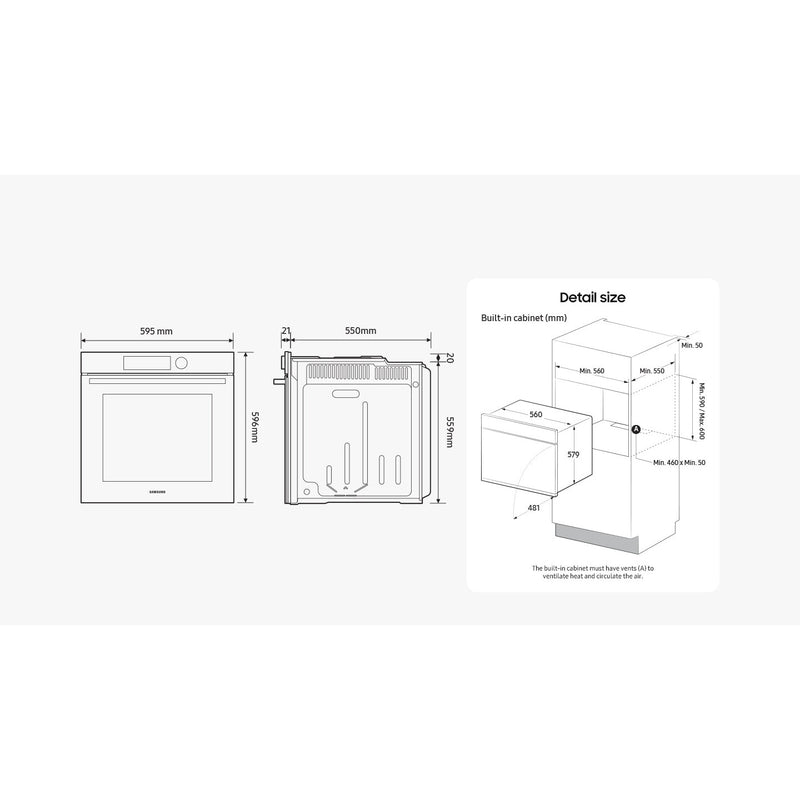 Samsung NV7B5655SCK/U1 - Serie 5 -  Dual Cook™ Oven - 76L - 60cm