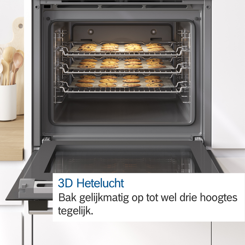 Bosch HRA534BS0 - Serie 4 - Multifunctionele oven met Added Steam - 71 L
