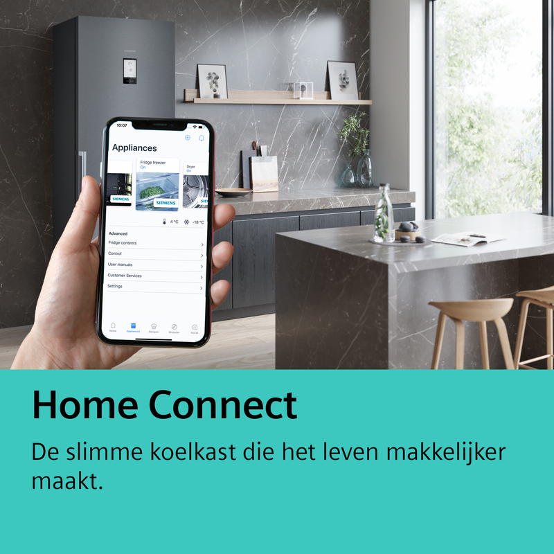 Siemens KF96NAXEA - iQ500 - Amerikaanse koelkast - Vrijstaand - Zwart