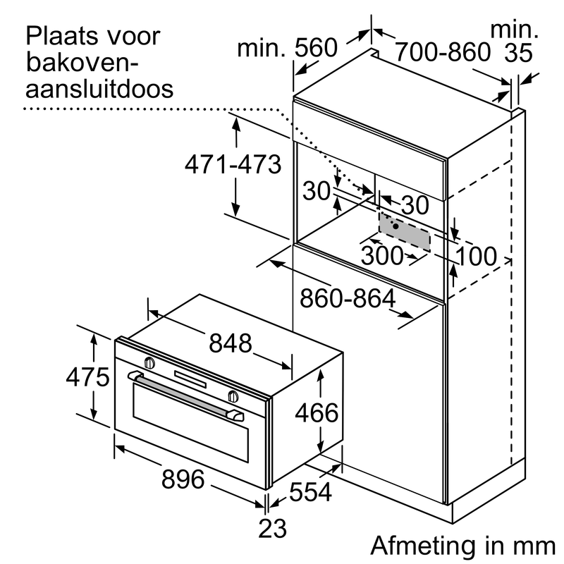 Siemens VB558C0S0 - iQ500 - inbouwoven - 85 L - 90 x 48 cm