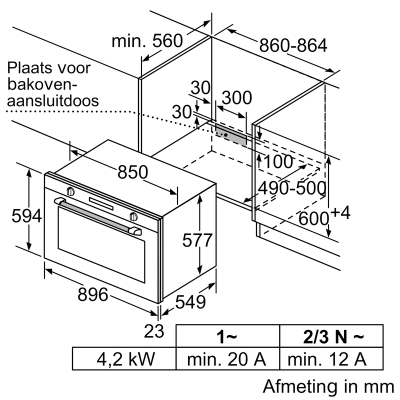 Siemens VB578D0S0 - iQ500 - Inbouwoven - 112 L - 90 x 60 cm