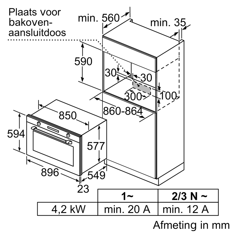 Siemens VB578D0S0 - iQ500 - Inbouwoven - 112 L - 90 x 60 cm